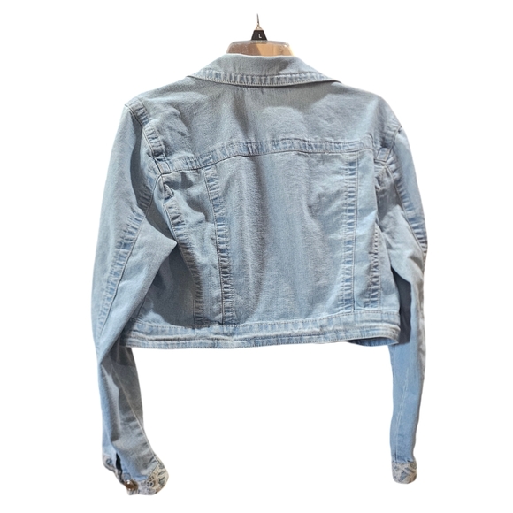 Vintage 90's Cato Lightweight, Cropped Denim Jacket  Size L - Picture 4 of 9